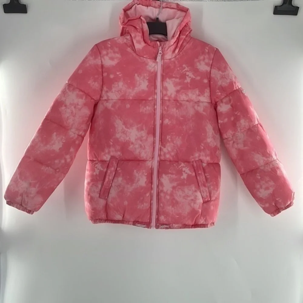 NEW OshKosh B'gosh Girl’s Pink Tie-Dye Fleece Lined Puffer Coat